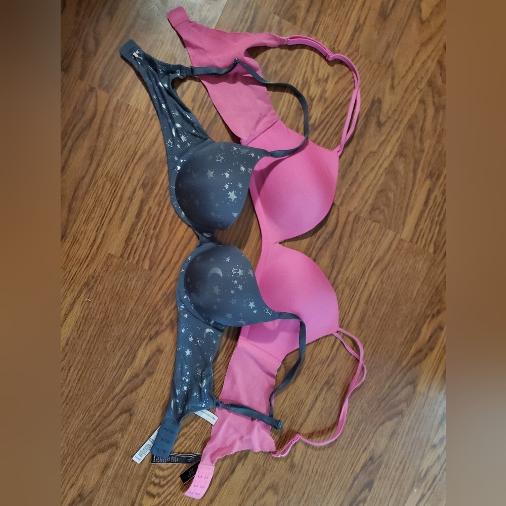 Pink and Star Patterned Bras Victotias Secret